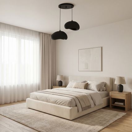Brilagi - Kábeles függőlámpa WABI SABI 2xE27/40W/230V átm. 60 cm fekete