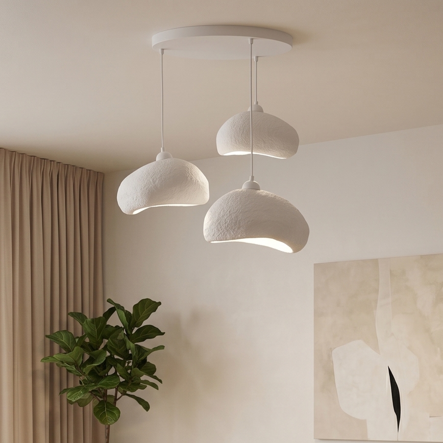 Brilagi - Kábeles függőlámpa WABI SABI 3xE27/40W/230V átm. 60 cm fehér