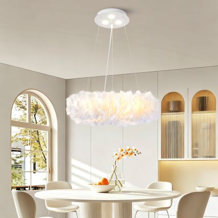 BRILAGI - kábeles LED csillár FEATHER 3xE27/40W/230V + 3xLED/3W átm. 40 cm fehér