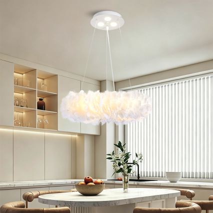 BRILAGI - kábeles LED csillár FEATHER 3xE27/40W/230V + 3xLED/3W átm. 40 cm fehér