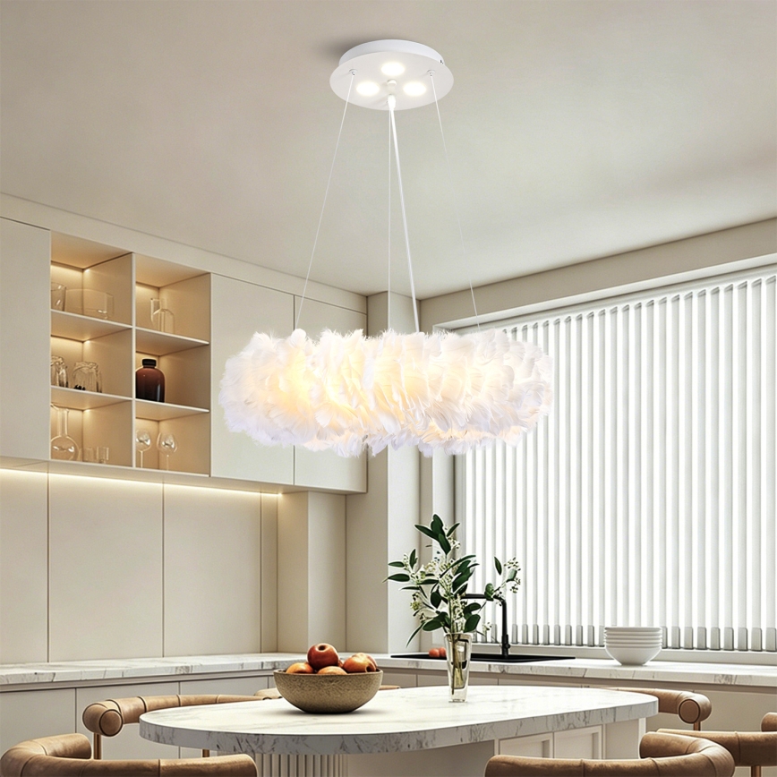 BRILAGI - kábeles LED csillár FEATHER 3xE27/40W/230V + 3xLED/3W átm. 40 cm fehér