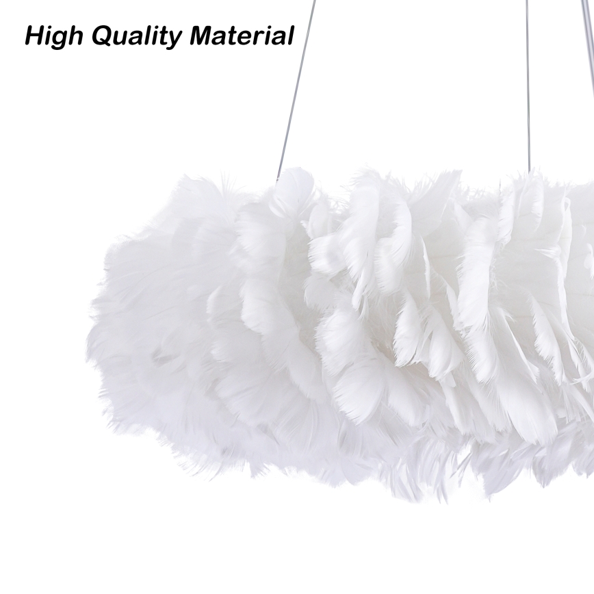 Brilagi - kábeles LED csillár FEATHER 3xE27/40W/230V + 3xLED/3W átm. 40 cm fehér