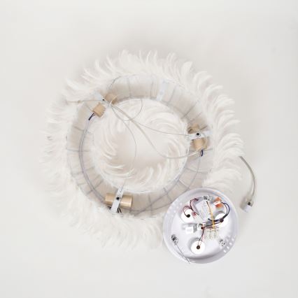 Brilagi - kábeles LED csillár FEATHER 3xE27/40W/230V + 3xLED/3W átm. 40 cm fehér