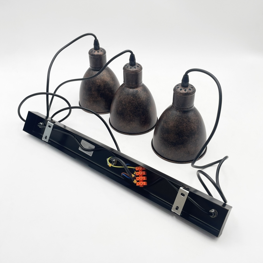 Brilagi - kábeles LED csillár RIDDY 3xE27/60W/230V réz/patina