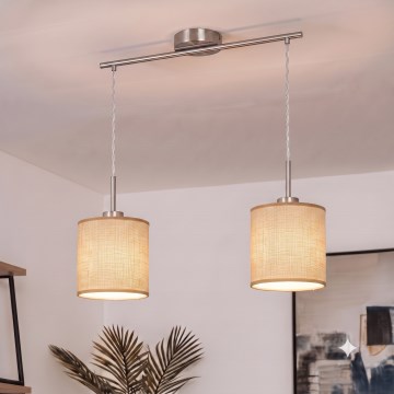 Brilagi - kábeles LED függeszték NUBILA 2xE27/60W/230V világosbarna