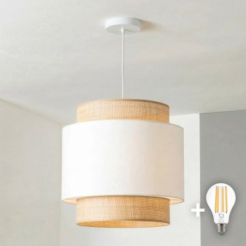 Brilagi - Kábeles LED függőlámpa CERIA 1xE27/40W/230V, átm. 30 cm, bézs/fehér
