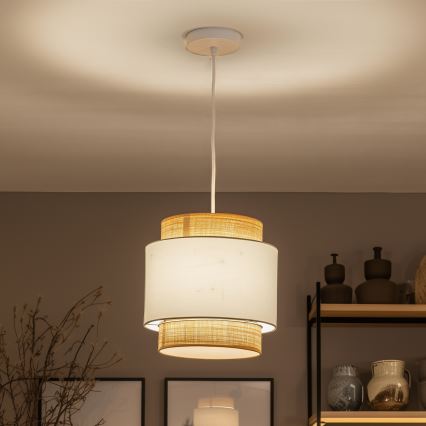 Brilagi - Kábeles LED függőlámpa CERIA 1xE27/40W/230V, átm. 30 cm, bézs/fehér