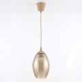 Brilagi - kábeles LED függőlámpa RETRO GLASS 1x E27/60W/230V átm. 17 cm bézs/füstös bézs