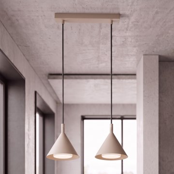 Brilagi - Kábellel függesztett csillár CONE DOUBLE 2xGX53/15W/230V bézs