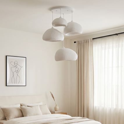 Brilagi - Kábellel függeszthető csillár WABI SABI 4xE27/40W/230V átm. 95 cm fehér