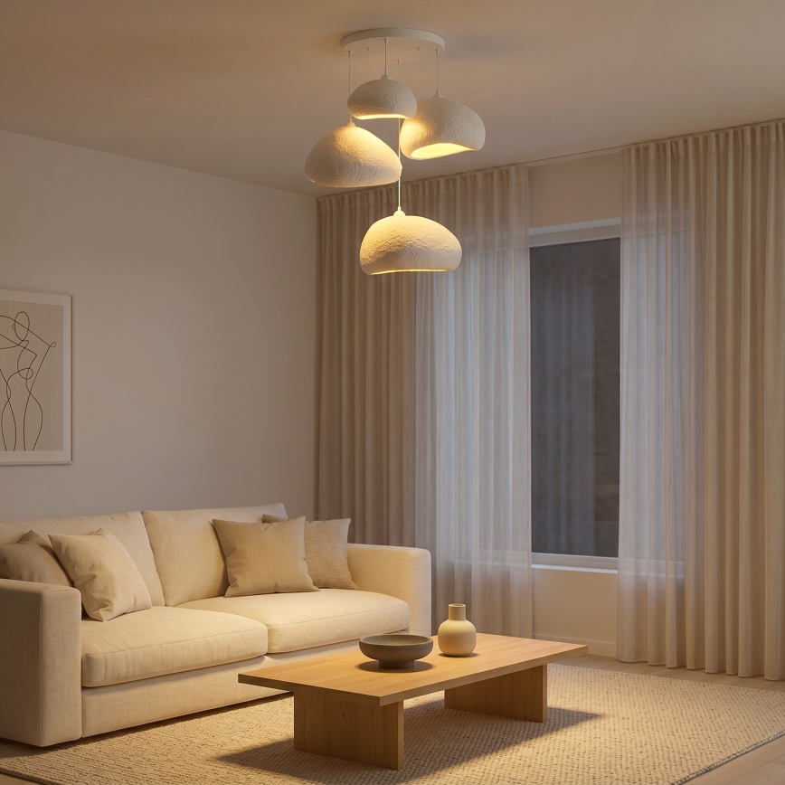 Brilagi - Kábellel függeszthető csillár WABI SABI 4xE27/40W/230V átm. 95 cm fehér