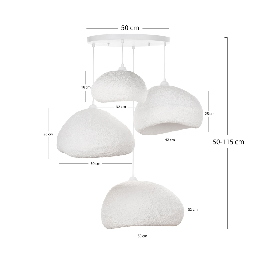 Brilagi - Kábellel függeszthető csillár WABI SABI 4xE27/40W/230V átm. 95 cm fehér