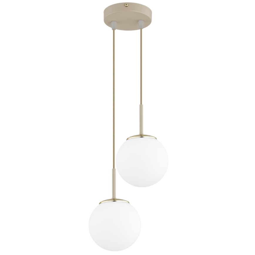 Brilagi - Kábelre függesztett csillár 2xE27/60W/230V bézs/arany