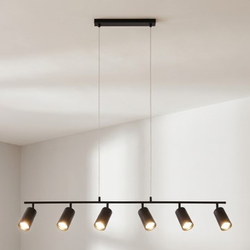 Brilagi - Kábelre függesztett csillár SELE 6xGU10/30W/230V fekete