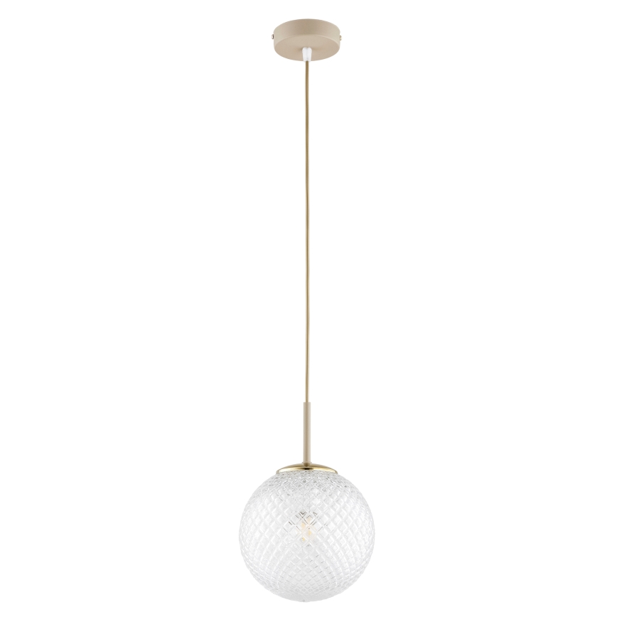 Brilagi - Kábelre függesztett csillár STELLA 1xE27/60W/230V átm. 18 cm bézs/arany