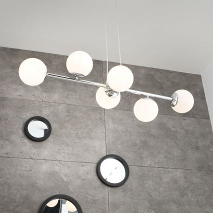 Brilagi - Kábelre függesztett MALONY csillár 6xE14/20W/230V, fényes króm