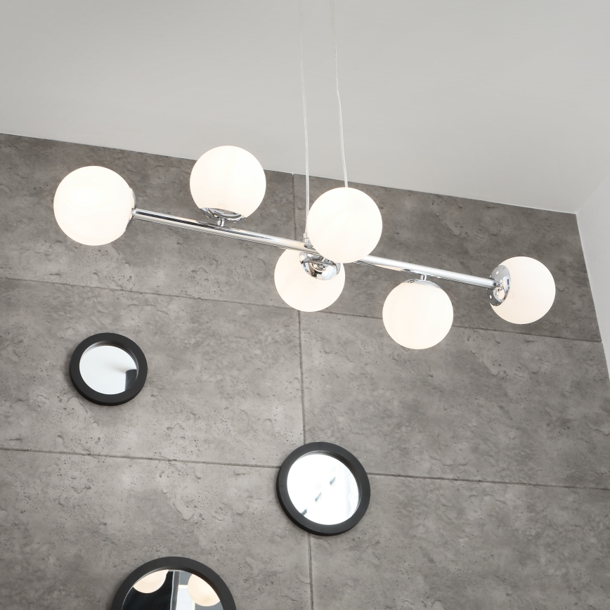 Brilagi - Kábelre függesztett MALONY csillár 6xE14/20W/230V, fényes króm