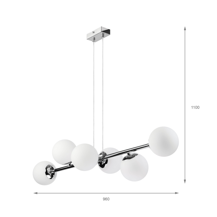 Brilagi - Kábelre függesztett MALONY csillár 6xE14/20W/230V, fényes króm