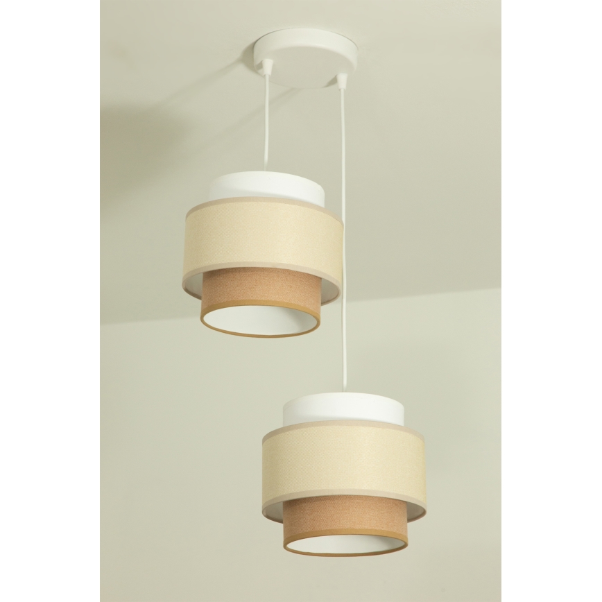 Brilagi - Kábelre szerelt csillár RESNA 2xE27/60W/230V átm. 30 cm krémszínű/bézs