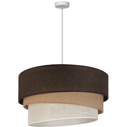 Brilagi - Kábelre szerelt csillár TRIO 3xE27/60W/230V átm. 60 cm barna/bézs/fehér