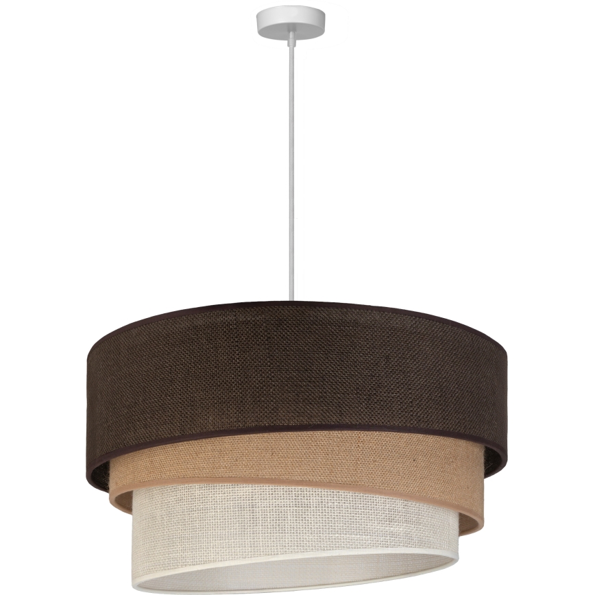 Brilagi - Kábelre szerelt csillár TRIO 3xE27/60W/230V átm. 60 cm barna/bézs/fehér
