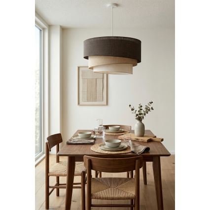 Brilagi - Kábelre szerelt csillár TRIO 3xE27/60W/230V átm. 60 cm barna/bézs/fehér