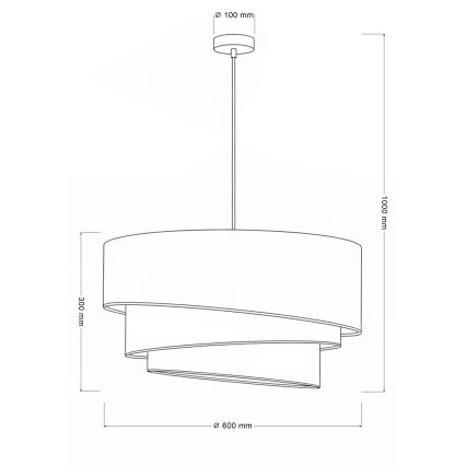 Brilagi - Kábelre szerelt csillár TRIO 3xE27/60W/230V átm. 60 cm barna/bézs/fehér