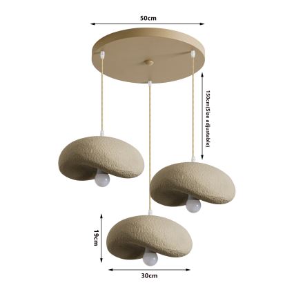 BRILAGI - Kábelre szerelt csillár WABI SABI 3xE27/60W/230V bézs