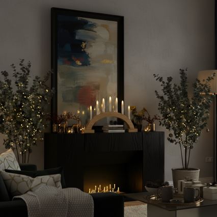 BRILAGI - karácsonyi LED gyertyatartó 7xLED/2xAA bézs/fehér