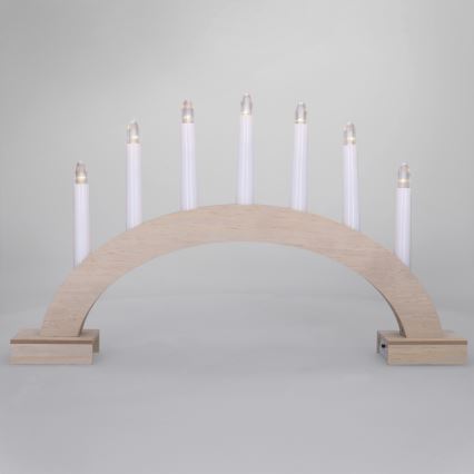 BRILAGI - karácsonyi LED gyertyatartó 7xLED/2xAA bézs/fehér
