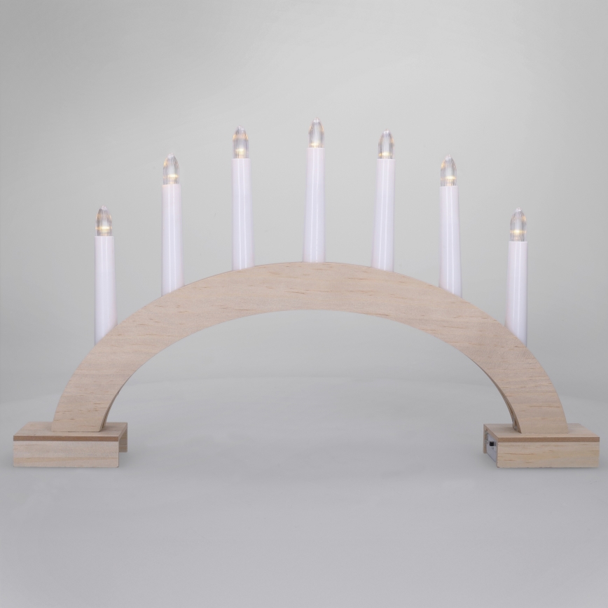 BRILAGI - karácsonyi LED gyertyatartó 7xLED/2xAA bézs/fehér