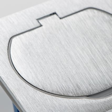 Brilagi - Konyhai beépíthető dupla aljzat INBOX IP55, ezüst, téglalap alakú