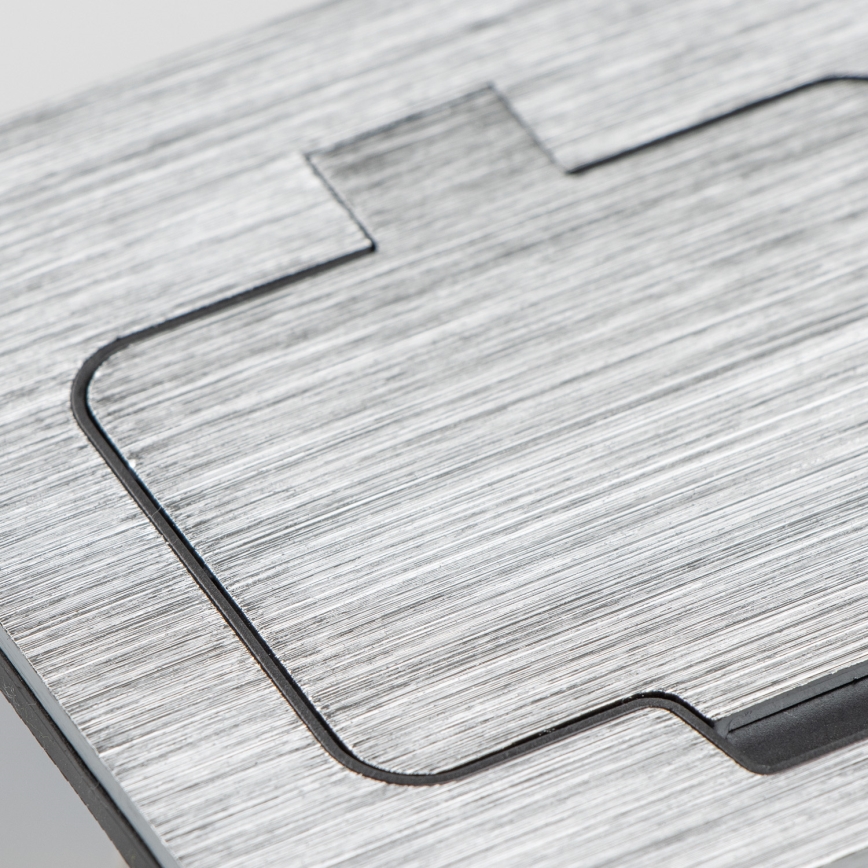 Brilagi - Konyhai beépíthető dupla konnektor INBOX IP55, matt króm, téglalap alakú