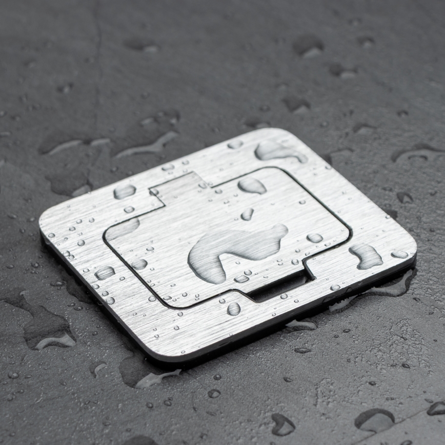 Brilagi - Kültéri beépített padló aljzat IP55 matt króm négyszögletes