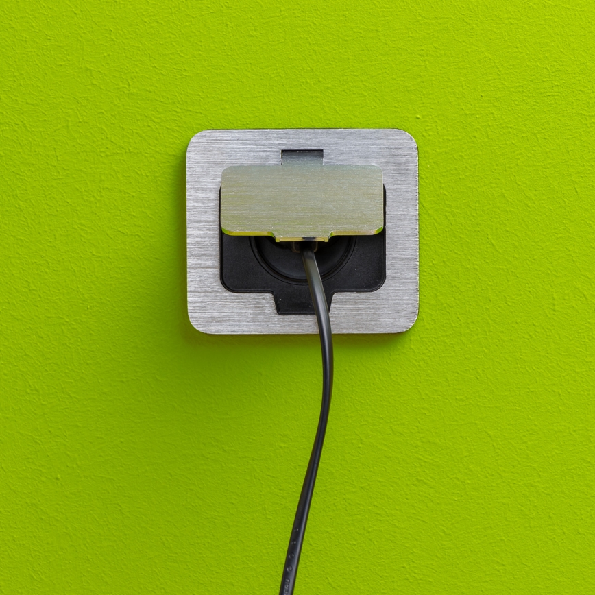 Brilagi - Kültéri beépített padló aljzat IP55 matt króm négyszögletes