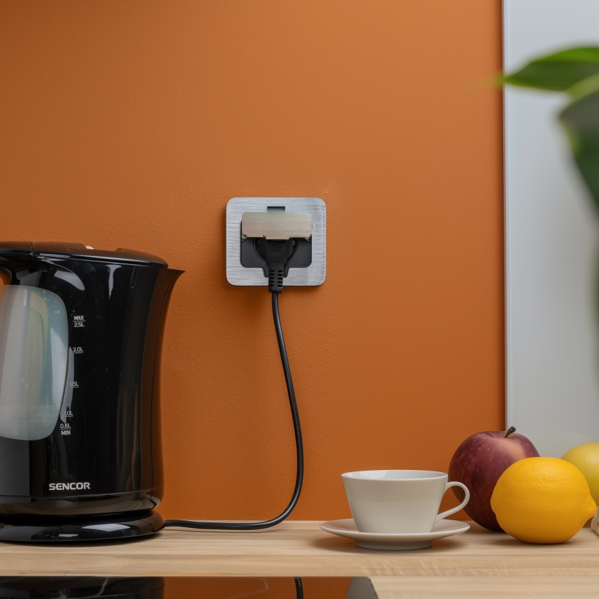 Brilagi - Kültéri beépített padló aljzat IP55 matt króm négyszögletes