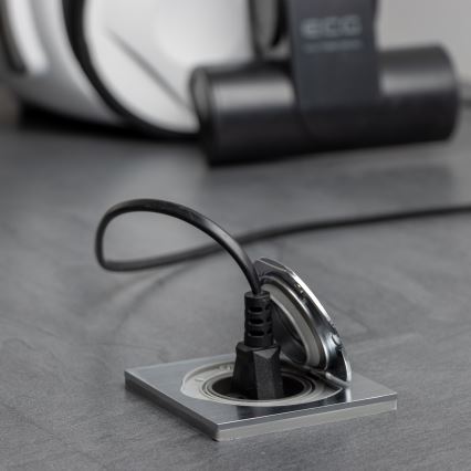 Brilagi - Kültéri beépített padló aljzat IP55 matt króm négyzet