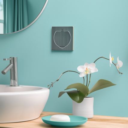 Brilagi - Kültéri beépített padló aljzat IP55 matt króm négyzet