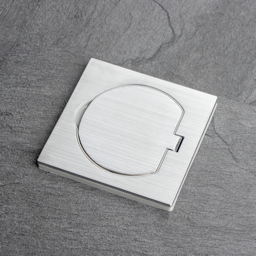 Brilagi - Kültéri beépített padló aljzat IP55 matt króm négyzet