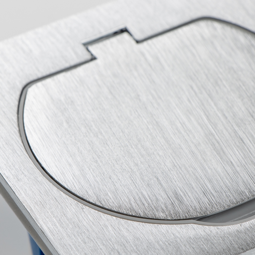 Brilagi - Kültéri beépített padló dupla aljzat IP55 ezüst négyszögletes