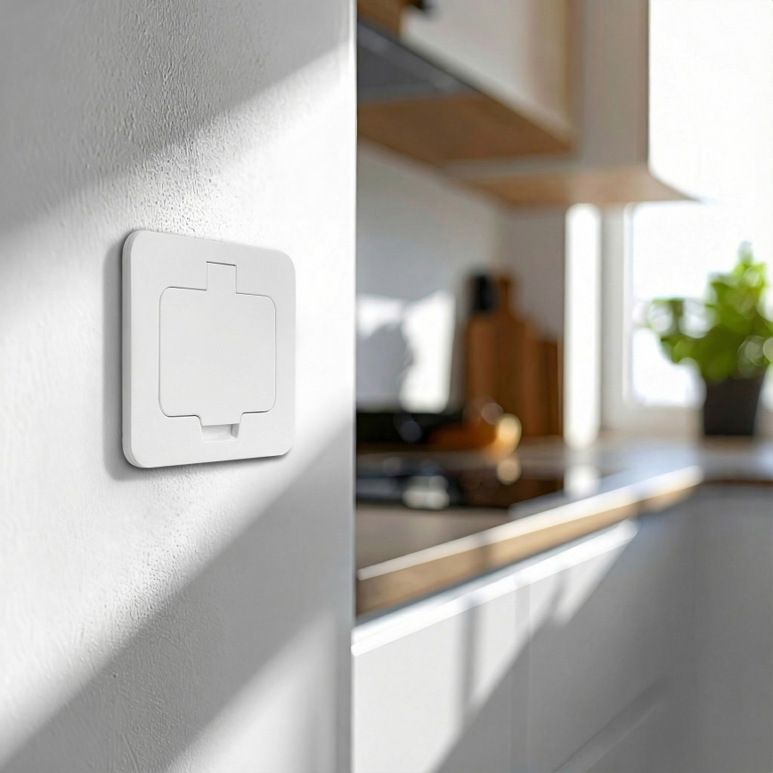 Brilagi - Kültéri beépíthető padlóaljzat, IP55, fehér, téglalap alakú