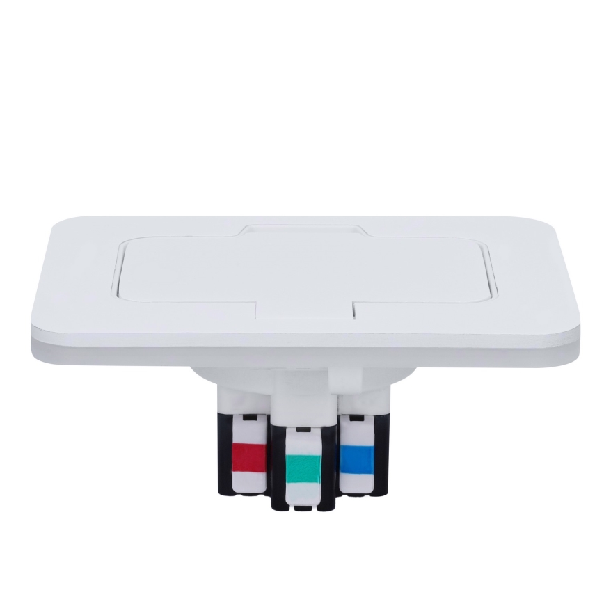 Brilagi - Kültéri beépíthető padlóaljzat, IP55, fehér, téglalap alakú