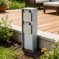Brilagi - Kültéri csatlakozóoszlop PILLAR 2Z SCHUKO 230V IP44 ezüst
