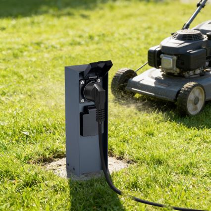 Brilagi - Kültéri csatlakozós oszlop PILLAR 2Z SCHUKO 230V IP44 antracit