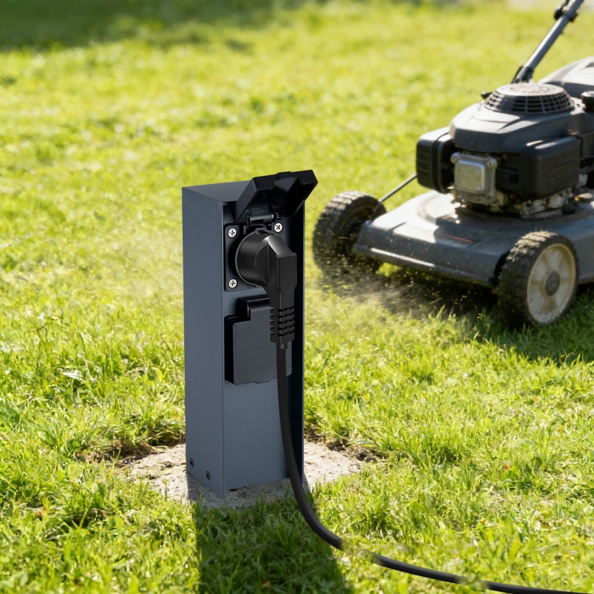 Brilagi - Kültéri csatlakozós oszlop PILLAR 2Z SCHUKO 230V IP44 antracit