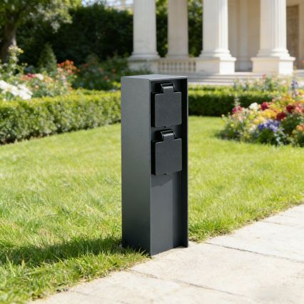 Brilagi - Kültéri csatlakozós oszlop PILLAR 2Z SCHUKO 230V IP44 antracit