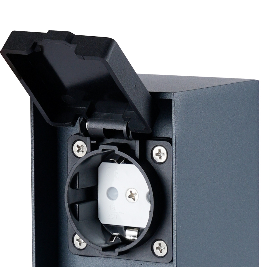 Brilagi - Kültéri csatlakozós oszlop PILLAR 2Z SCHUKO 230V IP44 antracit