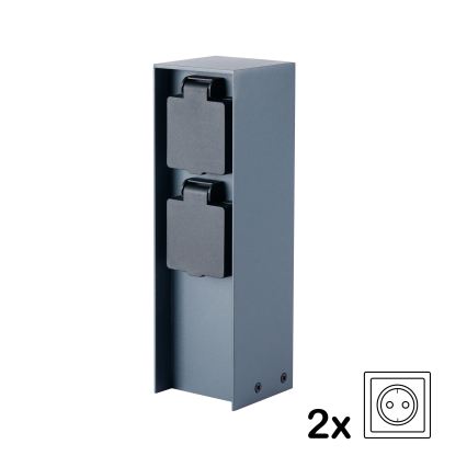 Brilagi - Kültéri csatlakozós oszlop PILLAR 2Z SCHUKO 230V IP44 antracit