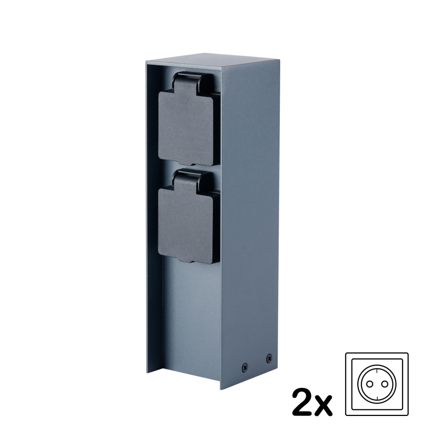 Brilagi - Kültéri csatlakozós oszlop PILLAR 2Z SCHUKO 230V IP44 antracit