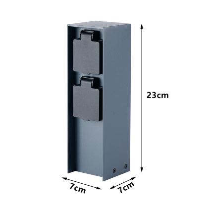 Brilagi - Kültéri csatlakozós oszlop PILLAR 2Z SCHUKO 230V IP44 antracit